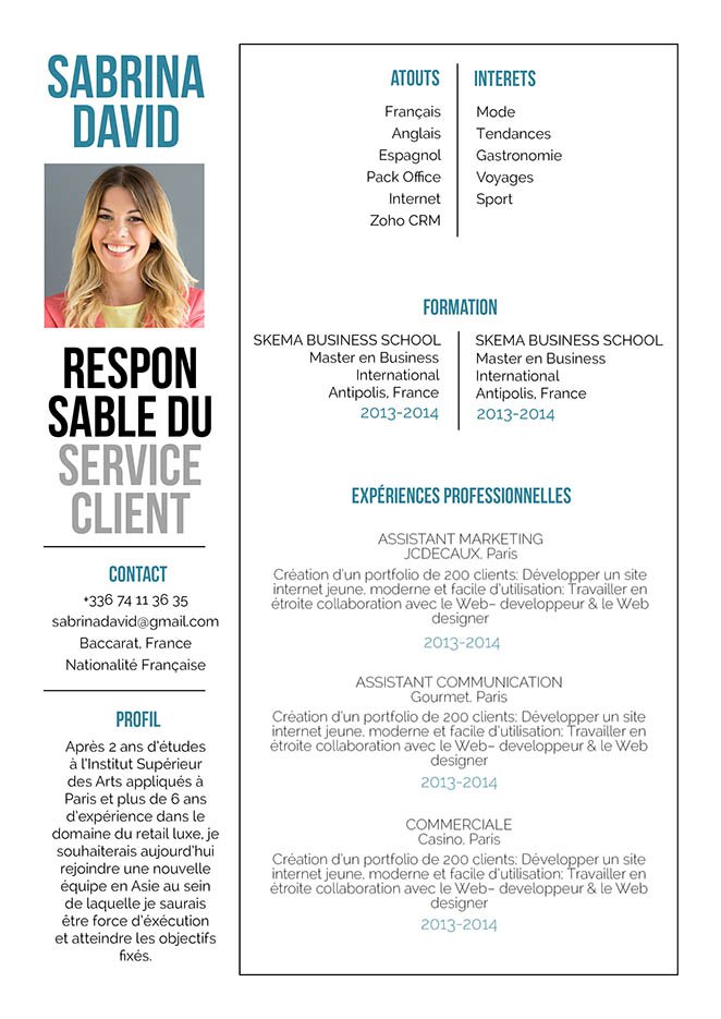 Presentation d un cv  cv stylé · myCVfactory