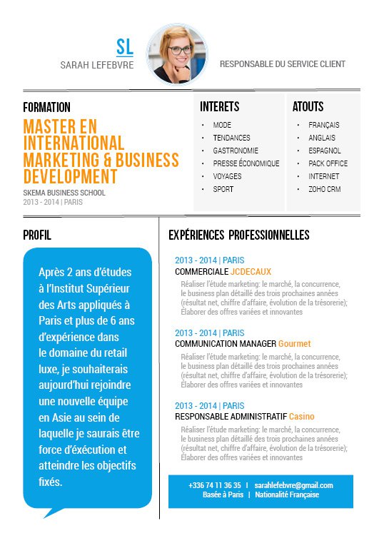 cv en francais  cv design et efficaces \u00b7 myCVfactory