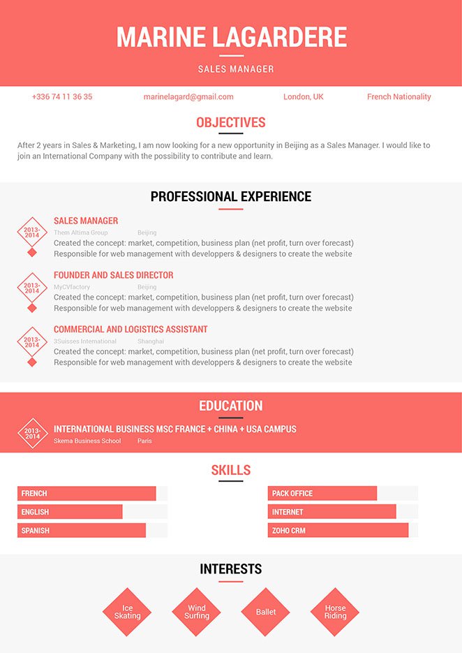 Best Resume Format Diplomatic Resume · MyCVfactory