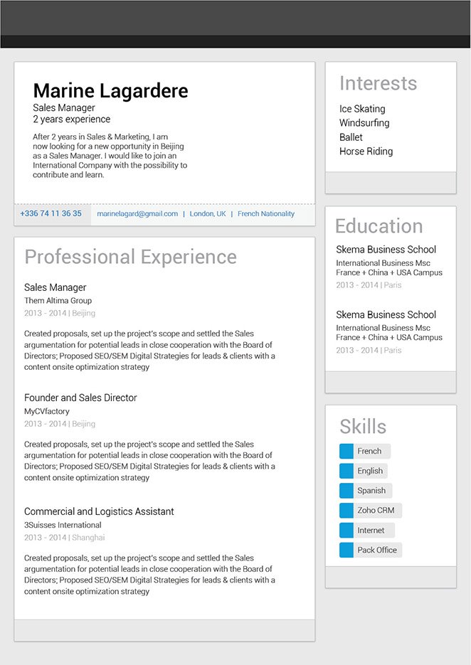 Great Resume Template Linkedin Resume · MyCVfactory